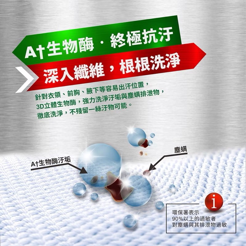 加倍潔 生物酶 洗衣膠囊-去螨消臭/綠(288g/24顆入）-細節圖4