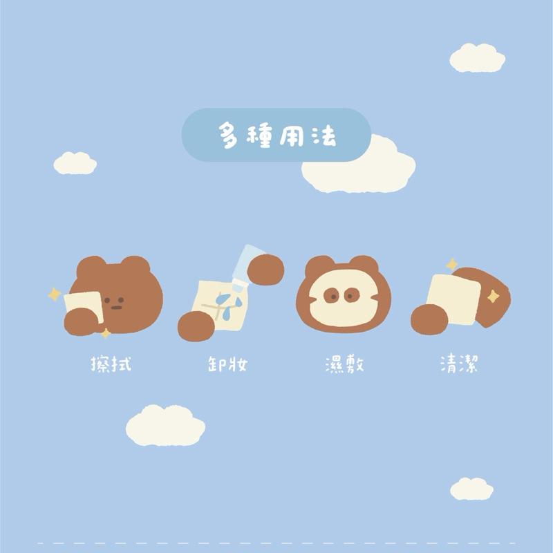 Kesho布朗尼聯名款 乾濕兩用洗臉巾 70抽-細節圖4