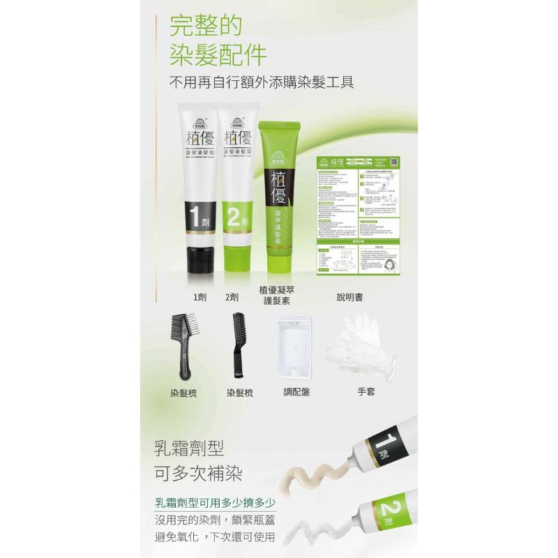 【美吾髮】植優 護髮染髮霜 10款任選 (40g+40g)/盒  (灰白髮適用/遮蓋白髮/永久性染髮)-細節圖5