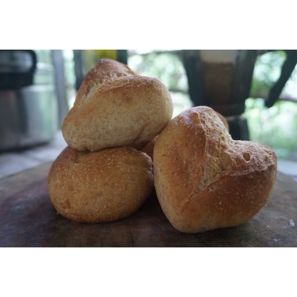 【🇮🇹義大利爸爸】原味愛心餐包｜無糖無油｜全麥粉｜天然酵母麵包｜手工全麥麵包-細節圖2