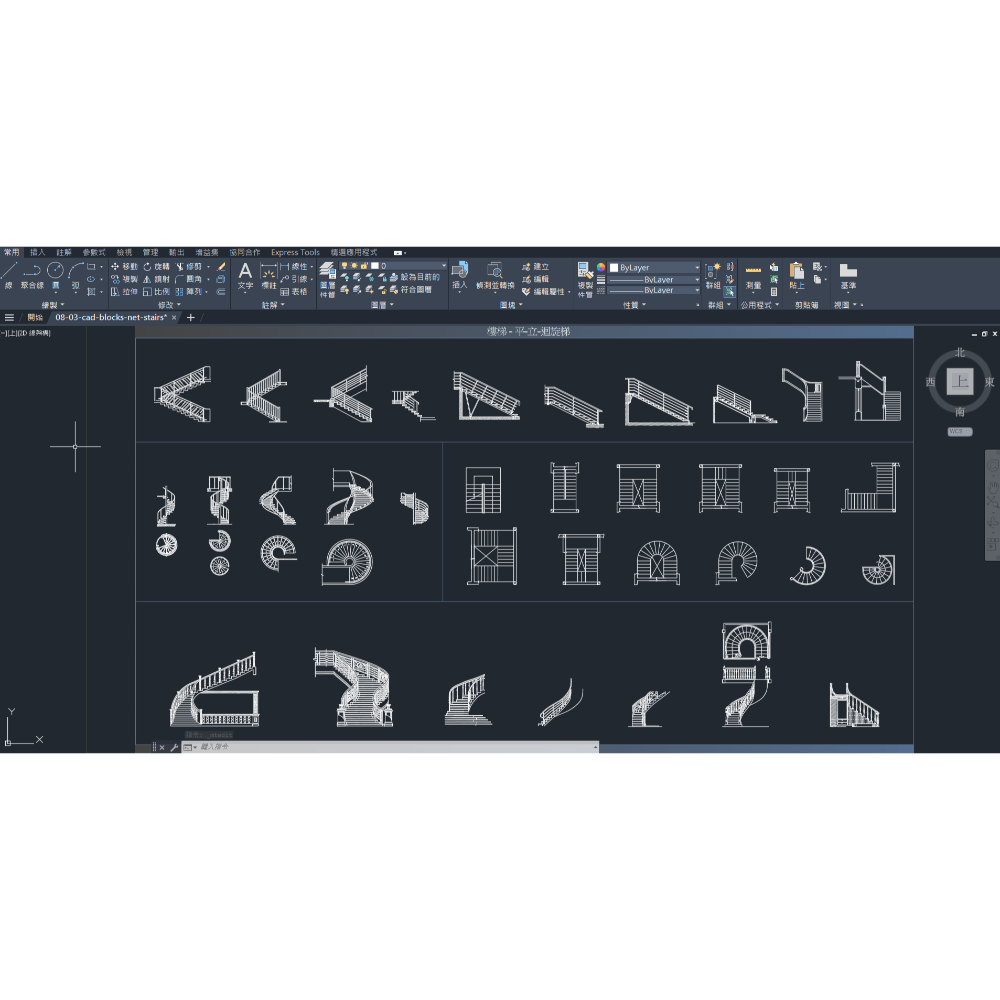 Cad Blocks圖庫4/2/46-室內/建築設計-門/樓梯-平-立-迴旋梯(附/贈送64G USB)下單詳閱商品描述-規格圖4