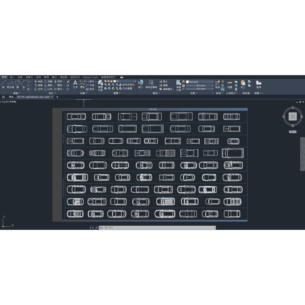 Cad Blocks圖庫8b/3/46-室內/建築設計-汽車-平-正-側面(附/贈送64G USB)下單詳閱商品描述]-細節圖2