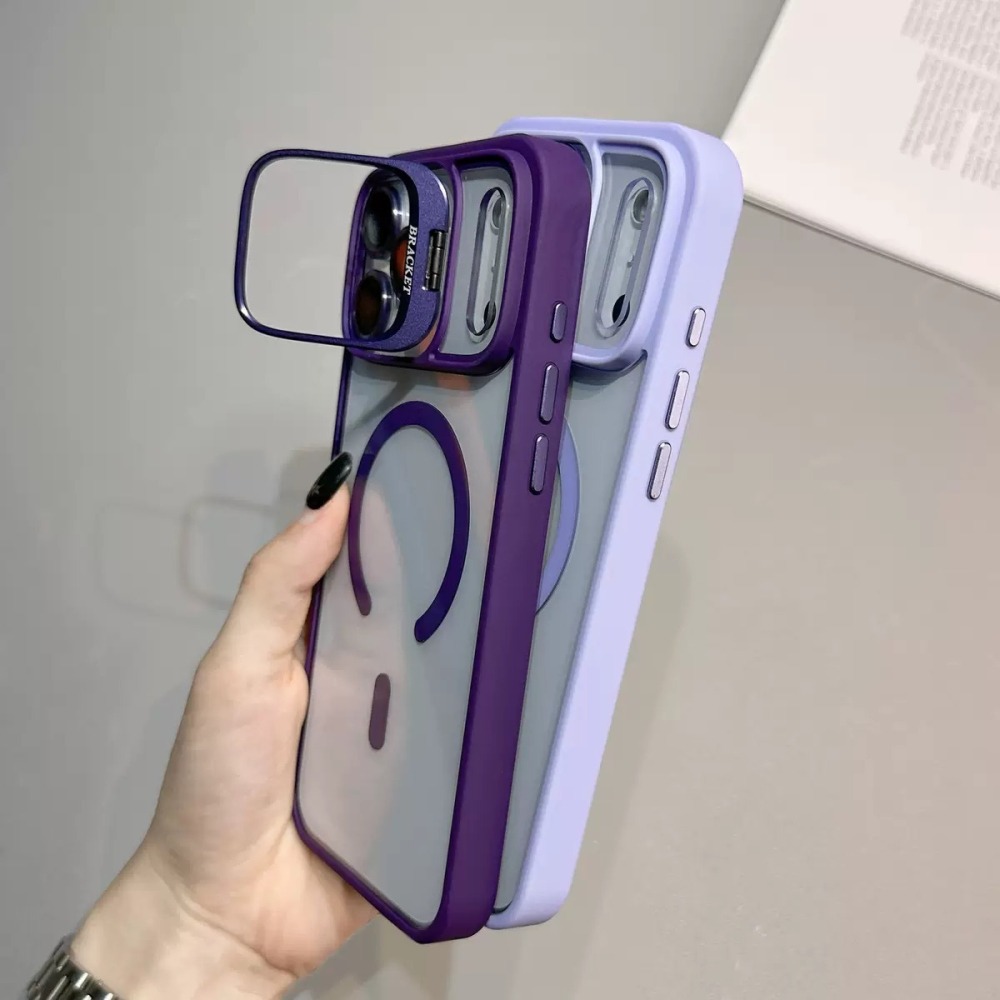 📱素色防摔鏡頭支架磁吸殼｜下單備註型號-細節圖2