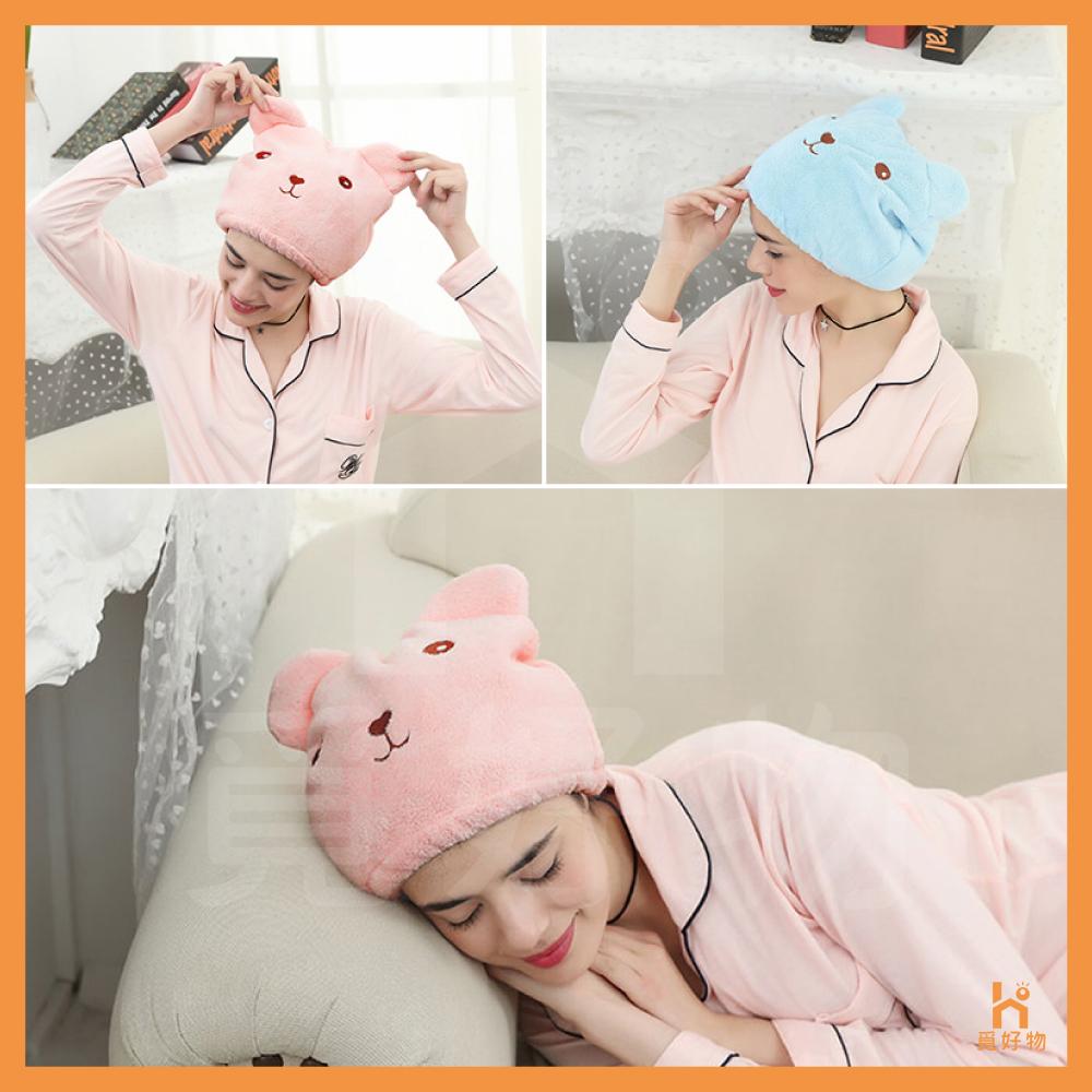 乾髮帽 珊瑚絨 吸水帽 浴帽【 Ho覓好物】吸水帽 卡通乾髮帽 毛巾帽 兒童適用 超強吸水 速乾 浴帽-細節圖6