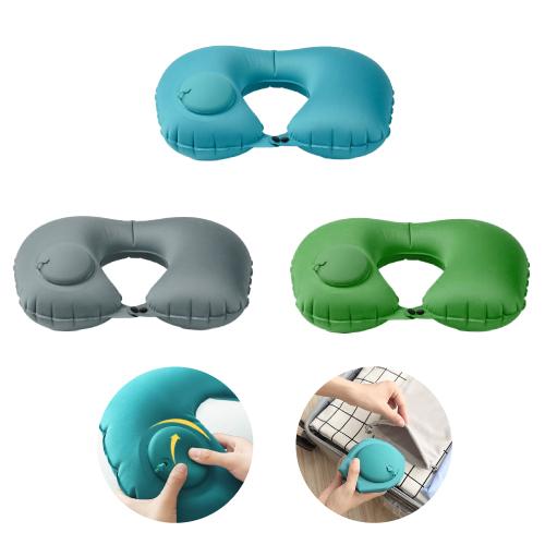 按壓充氣 充氣枕 【Ho覓好物】U型枕 頸枕 按壓式充氣U型枕 旅遊枕頭 飛機枕 按壓充氣枕頭 護頸枕 按壓充氣枕 U型-細節圖8