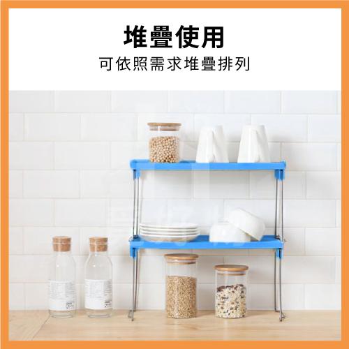 重疊收納架 可疊加置物架【附發票】【0804322】收納架 廚房折疊收納整理小架子 衣櫃隔層儲物架 廚房收納架-細節圖2