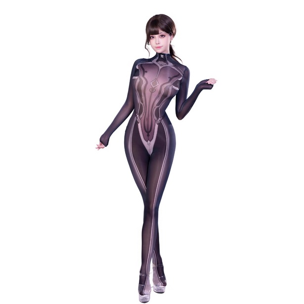 【特物魔屋】阿叔特皮Ashotplz COSPLAY劍星 魔改10D超薄印花連身緊身衣 性感背後拉鍊開襠拉鍊包腳-規格圖8