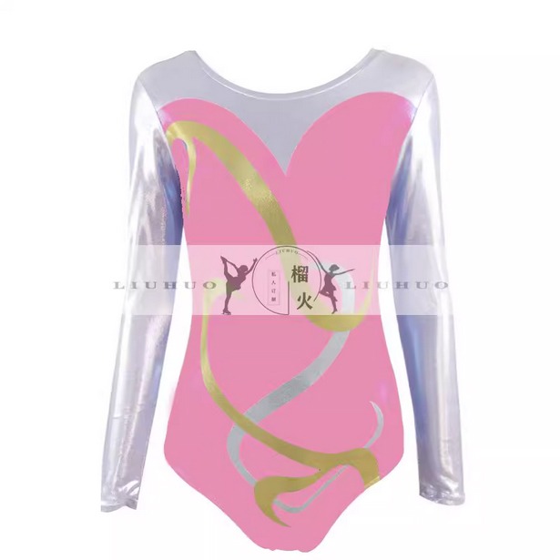 【特物魔屋】LIUHUO 連身彈力長袖高叉體操服 表演服 演出服 訓練服 舞台服-規格圖7