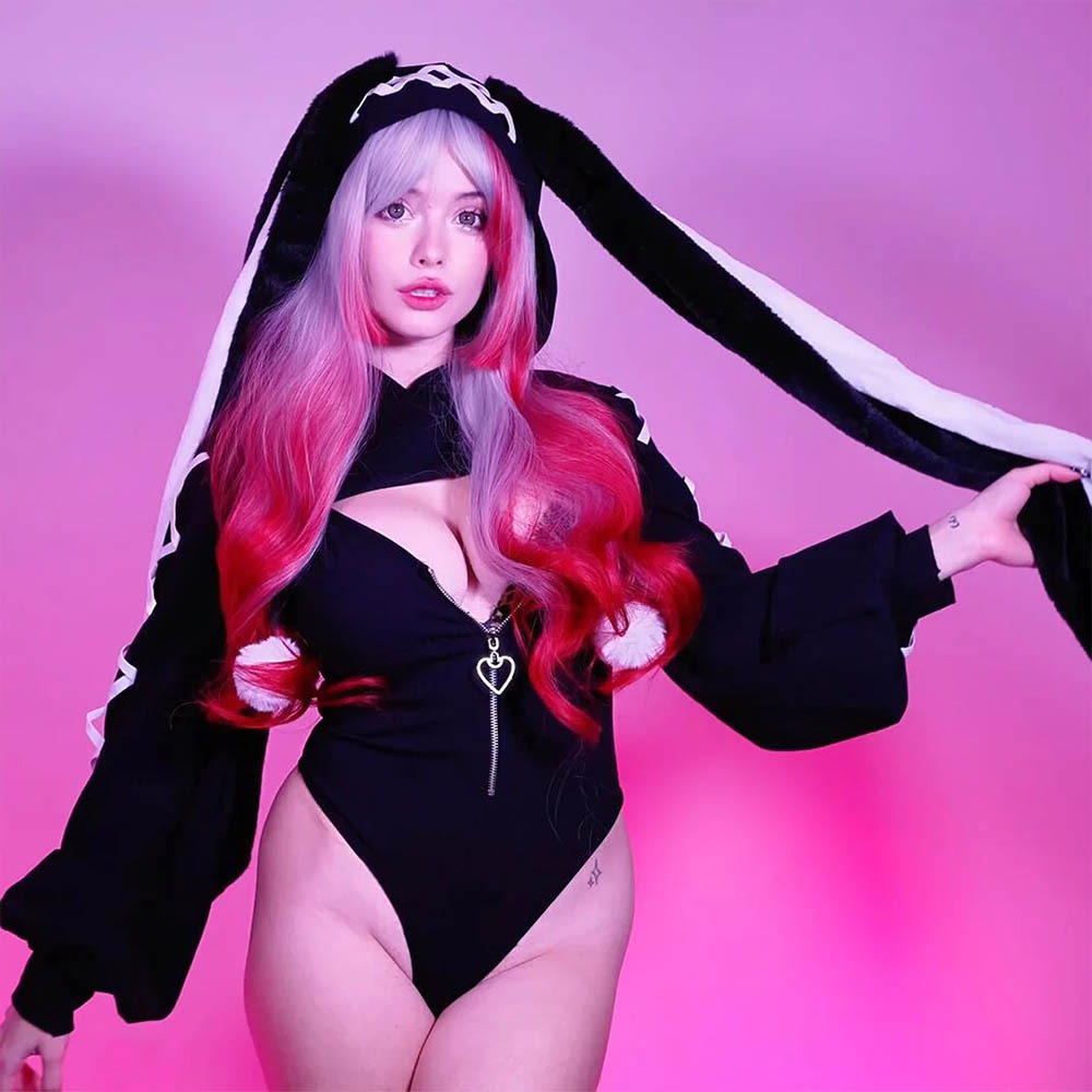 【特物魔屋】 KORURACLUB COSPLAY 可愛軟萌針織 連身高叉開胸包臀挖背前拉鍊 兔女郎-細節圖7