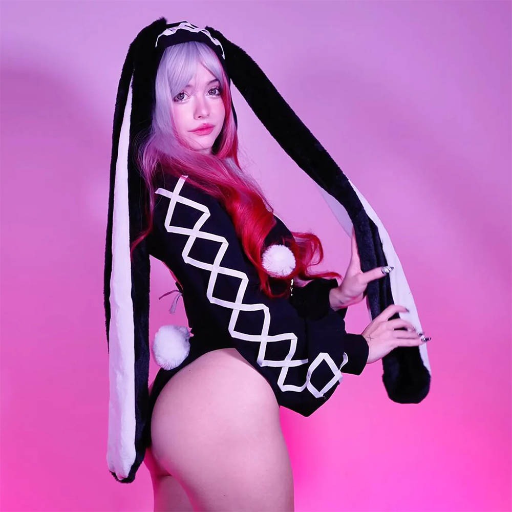 【特物魔屋】 KORURACLUB COSPLAY 可愛軟萌針織 連身高叉開胸包臀挖背前拉鍊 兔女郎-細節圖8