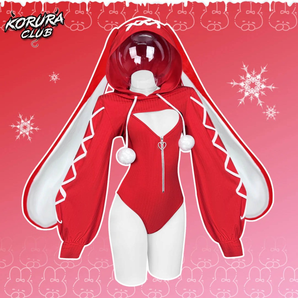 【特物魔屋】 KORURACLUB COSPLAY 可愛軟萌針織 連身高叉開胸包臀挖背前拉鍊 兔女郎-規格圖8