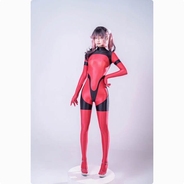 【特物魔屋】阿叔特皮ASHOTPLZ 錦氨薄厚 拼接 全包緊身連身衣 長袖連襪 油亮 背後拉鍊式 泳衣泳裝＜薄厚拼款＞-規格圖8