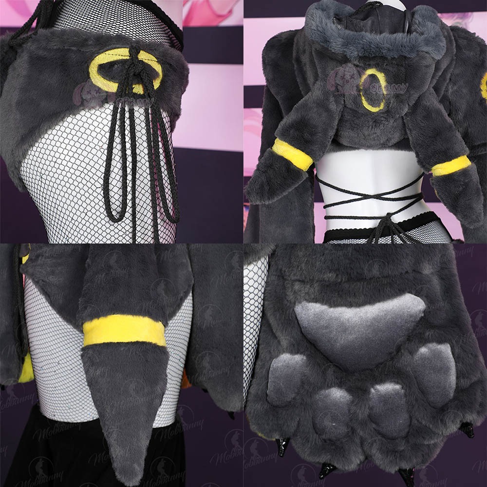【特物魔屋】爆了個兔 原創 萌爪獸爪 神奇寶貝寶可夢 月亮伊布月精靈 毛绒绒 長袖 套裝 COSPLAY 比基尼-細節圖4