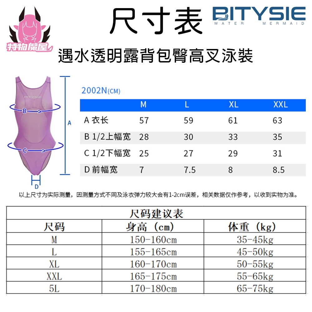 【特物魔屋】BITYSIE碧岱希 遇水透明 高叉連身性感 微透 高彈力 情趣溫泉度假 包臀 泳衣泳裝-細節圖2
