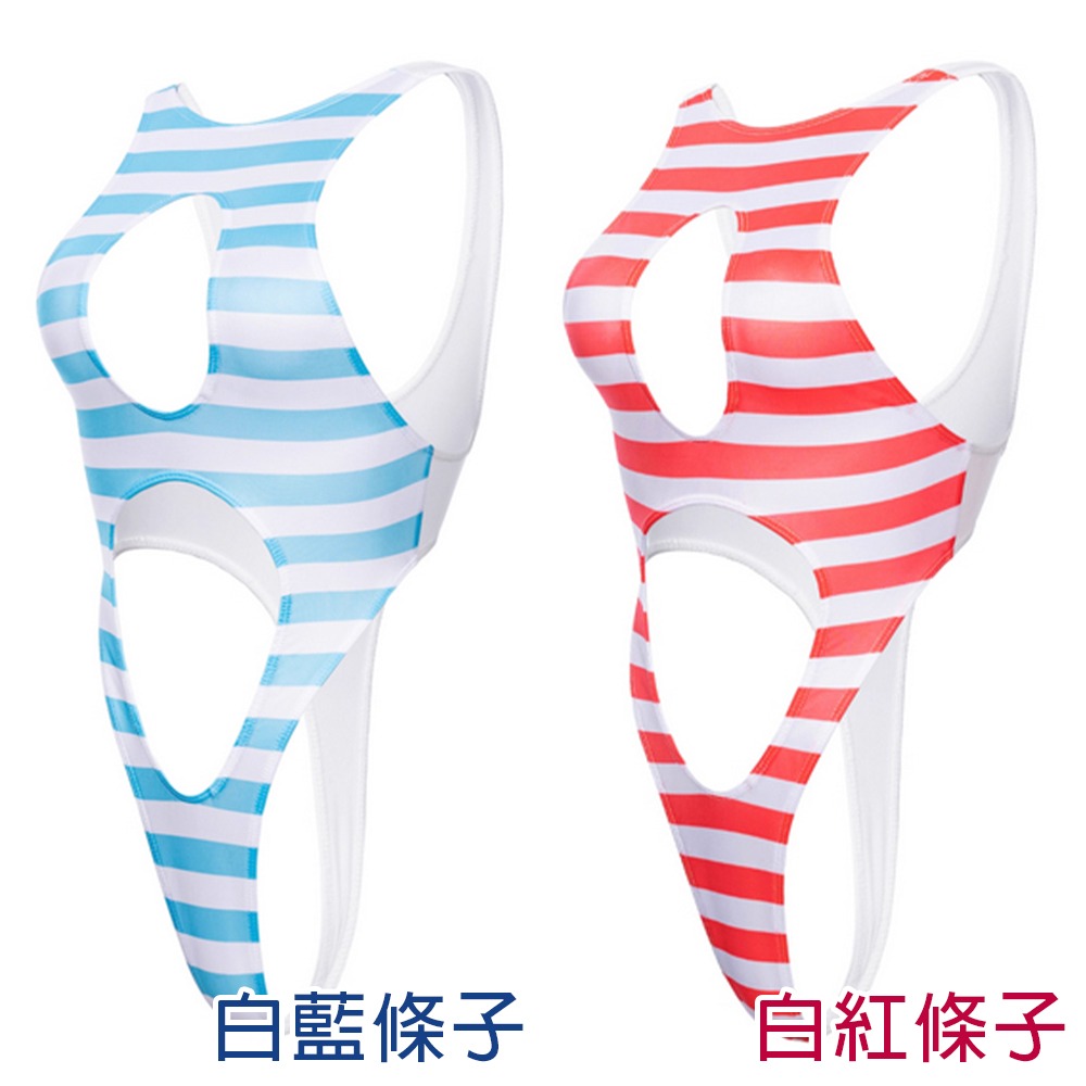 【特物魔屋】阿叔特皮Ashotplz 鏤空挖空拼色無袖背心露背高叉丁字襠錦氨油亮連身泳衣泳裝-細節圖7