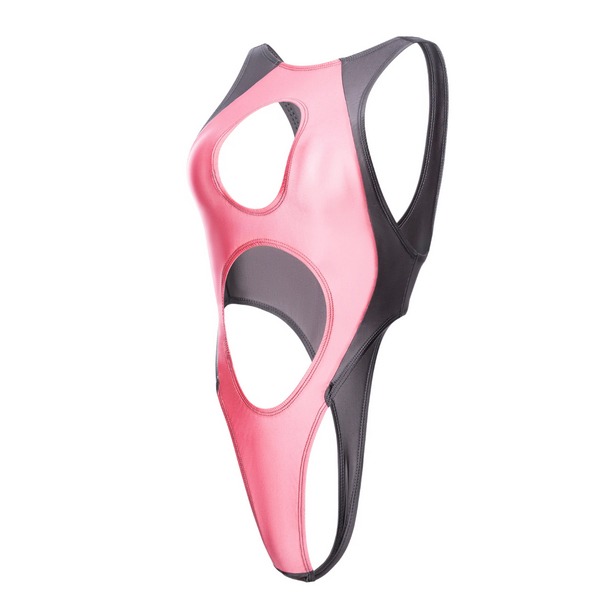 【特物魔屋】阿叔特皮Ashotplz 鏤空挖空拼色無袖背心露背高叉丁字襠錦氨油亮連身泳衣泳裝-規格圖7