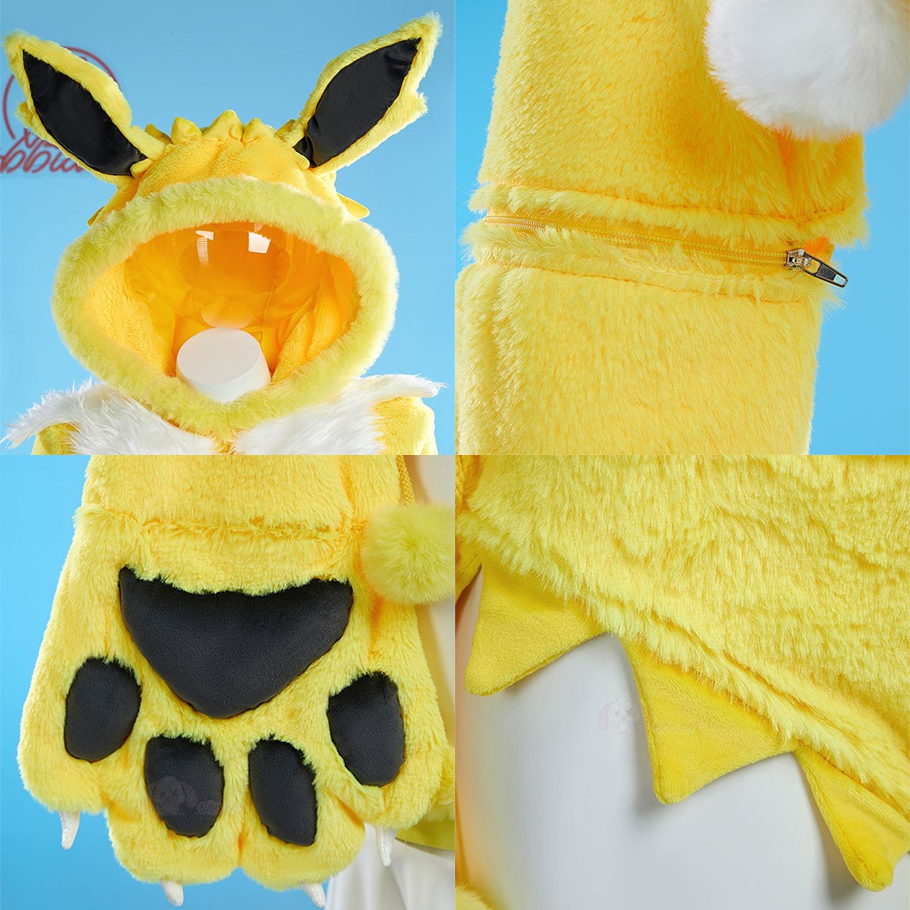 【特物魔屋】爆了個兔 COSPLAY角色扮演萬聖節 原創寶可夢神奇寶貝 雷伊布雷精靈 毛绒絨毛比基尼 大爪獸爪長袖連帽-細節圖4