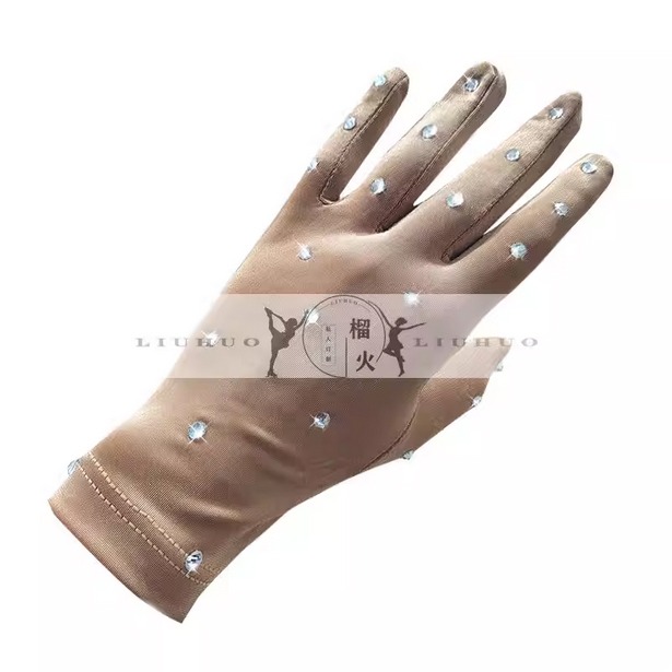 卡其色手套散鑽