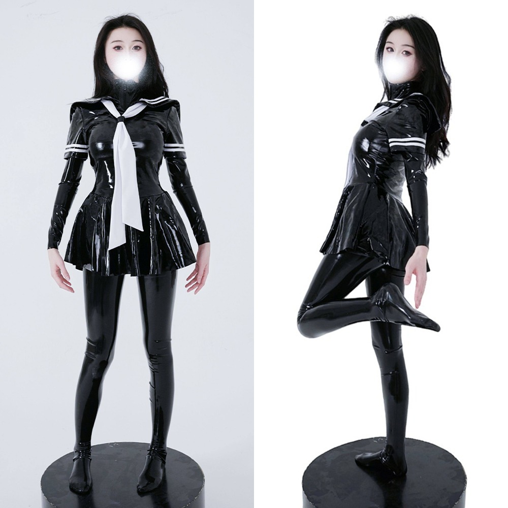 【特物魔屋】BOLOLI 進口漆皮布料 JK制服套裝 學生制服 連身短裙制服 短袖長袖制服-細節圖6