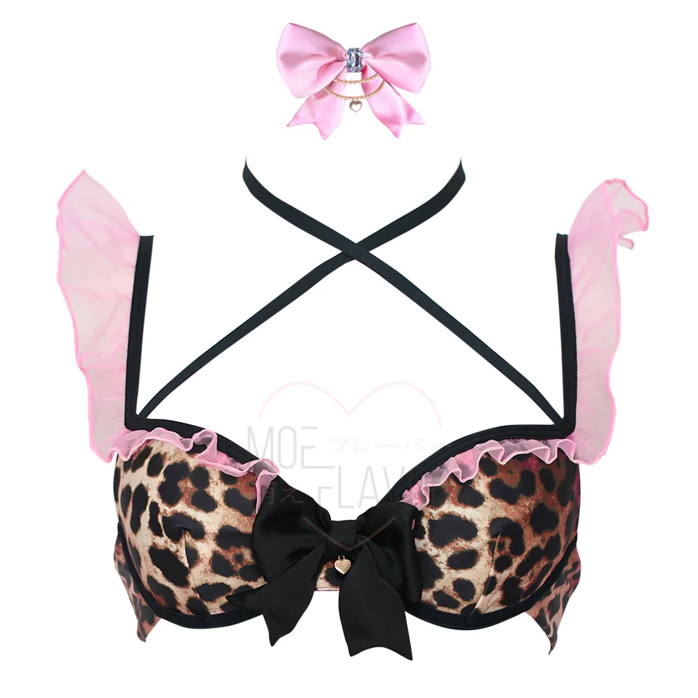 【特物魔屋｜賣家實拍】 MOEFLAVOR 豹紋辣妹風格成套內衣套裝 吊帶丁字內褲 低腰內褲-規格圖8