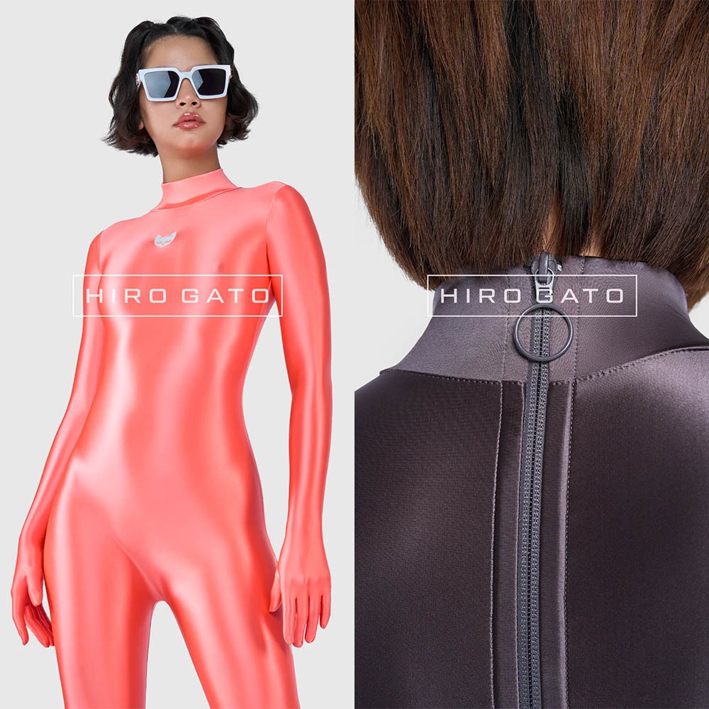 【特物魔屋】HIRO GATO 緞面氨綸連身緊身衣 高領包手包腳緊身衣 背後拉鍊緊身衣 泳衣泳裝 可客製化-細節圖8
