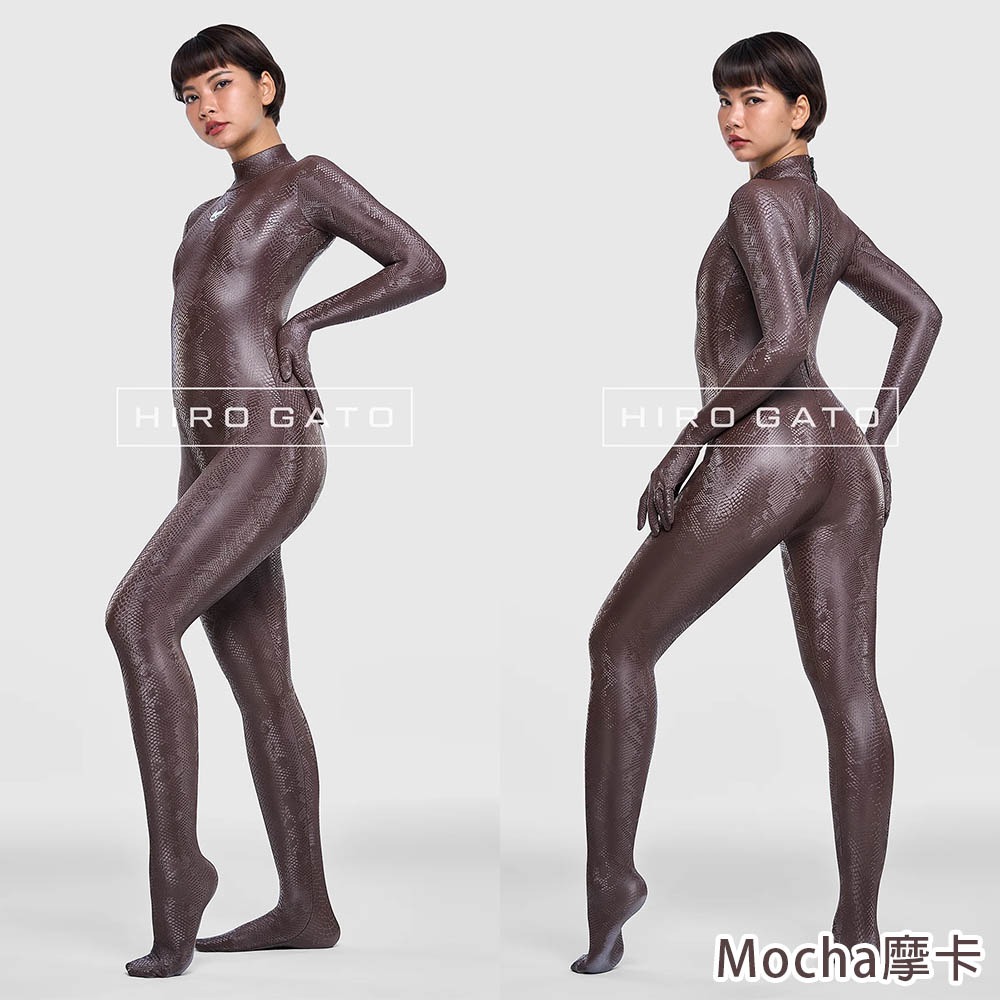 【特物魔屋】HIRO GATO 爬蟲類鱗片紋路布料氨綸連身緊身衣 高領包手包腳緊身衣 背後拉鍊緊身衣 泳衣泳裝 可客製化-細節圖5