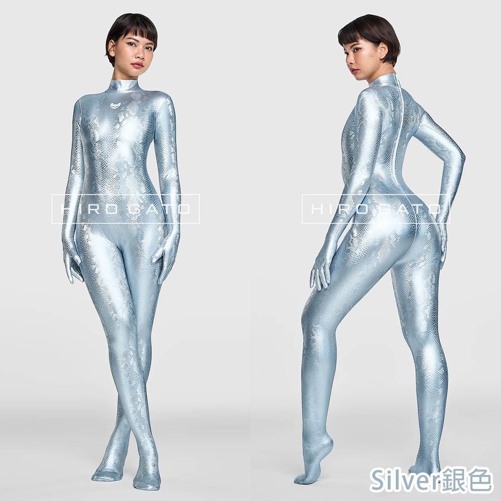 【特物魔屋】HIRO GATO 爬蟲類鱗片紋路布料氨綸連身緊身衣 高領包手包腳緊身衣 背後拉鍊緊身衣 泳衣泳裝 可客製化-細節圖6