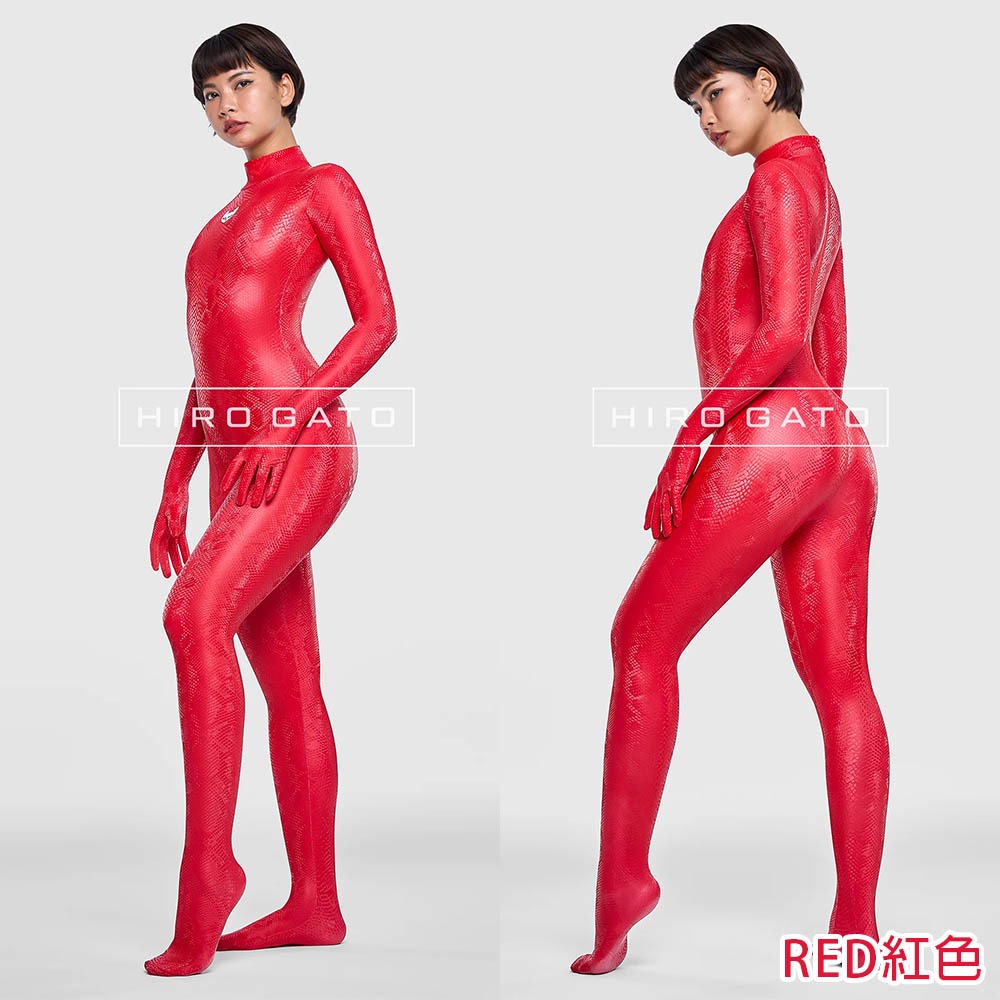 【特物魔屋】HIRO GATO 爬蟲類鱗片紋路布料氨綸連身緊身衣 高領包手包腳緊身衣 背後拉鍊緊身衣 泳衣泳裝 可客製化-細節圖7