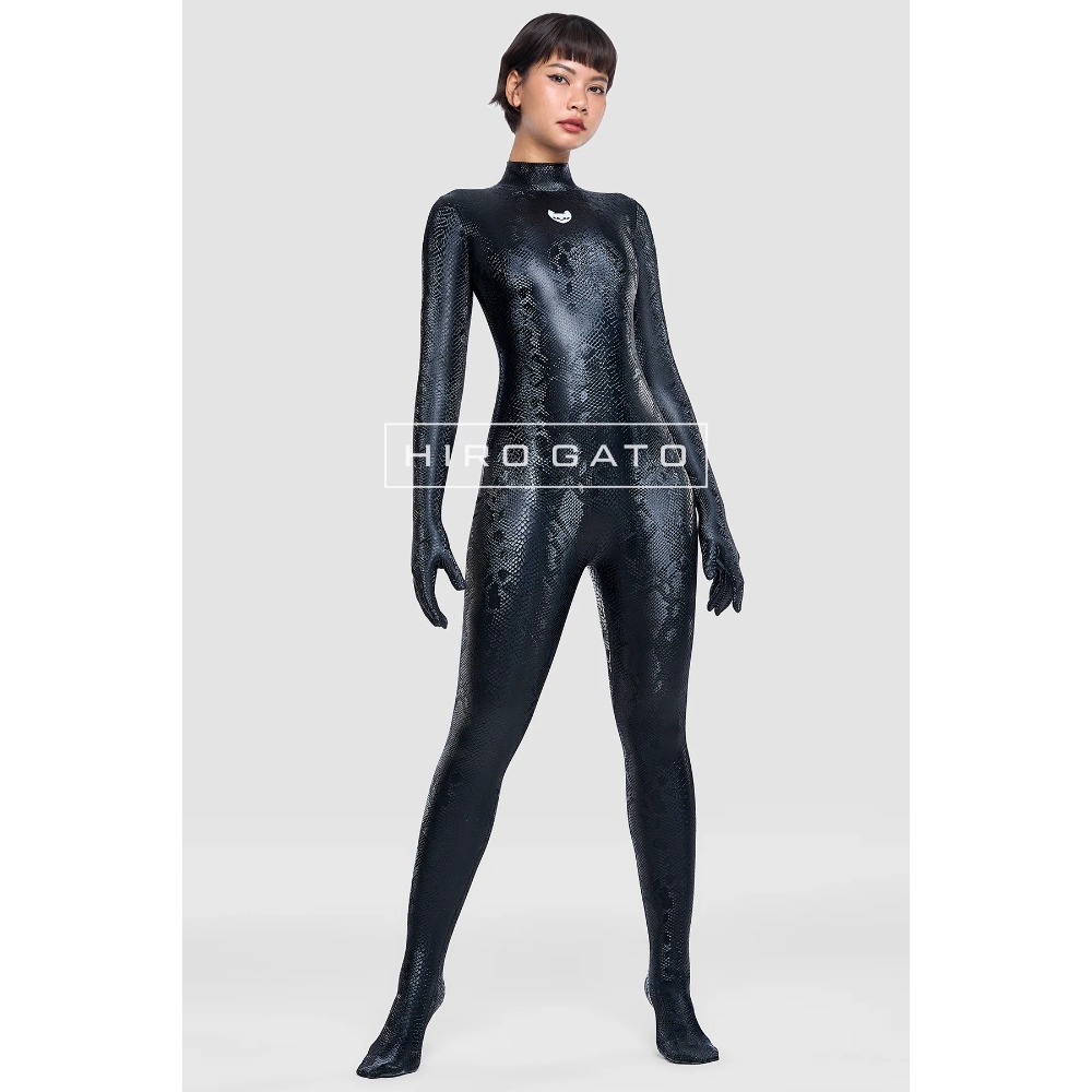 【特物魔屋】HIRO GATO 爬蟲類鱗片紋路布料氨綸連身緊身衣 高領包手包腳緊身衣 背後拉鍊緊身衣 泳衣泳裝 可客製化-規格圖9
