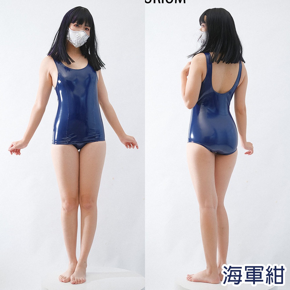 【特物魔屋】緋卡霖FEATURIUM與NAKA(なか)聯名 基礎款死庫水漆皮 學校泳裝 學員風皮衣泳衣 偽娘泳裝-細節圖4