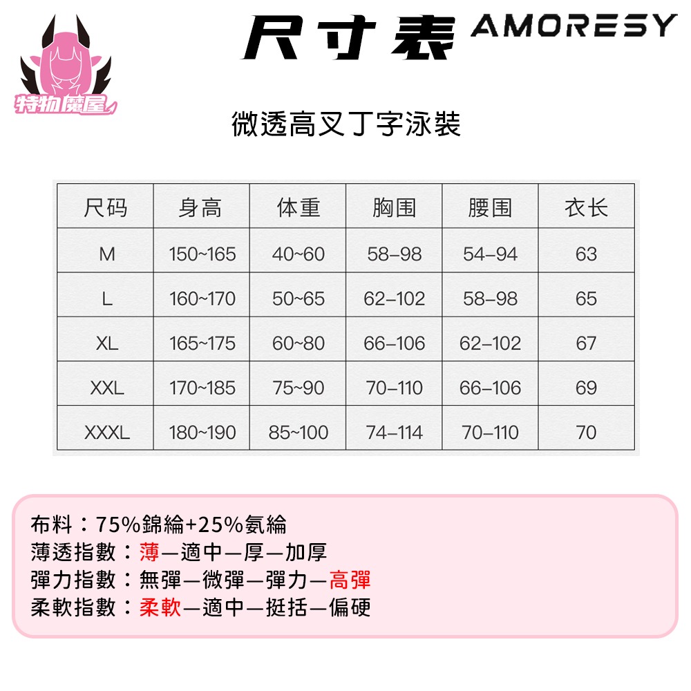 【特物魔屋】AMORESY Tempest系列 輕薄微透露背高叉泳裝 透明超高開叉丁字泳衣 緊身衣氨綸競技泳裝-細節圖2