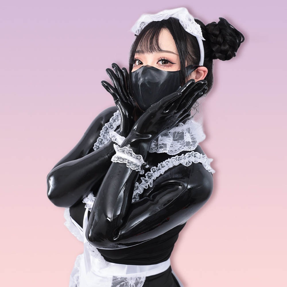 【特物魔屋｜賣家實拍】媛野fetizen 亮面硅膠連身衣 矽膠緊身衣 全包硅膠連身衣 仿乳膠假胸義乳後開口 CD偽娘變裝-細節圖7