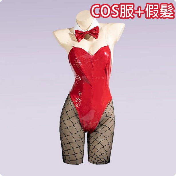 【特物魔屋】不咕鳥｜COSPLAY角色扮演 吊帶襪天使Panty&Stocking潘迪史朵巾 鏡面亮皮漆皮高叉兔女郎服裝-規格圖5