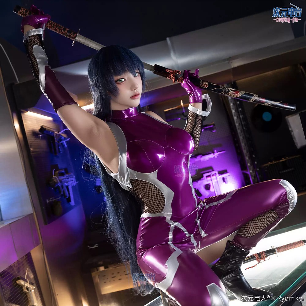 【特物魔屋】次元電台｜COSPLAY角色扮演 對魔忍ZERO緊身衣 井河阿莎姬 連身衣露背皮衣緊身衣-細節圖8