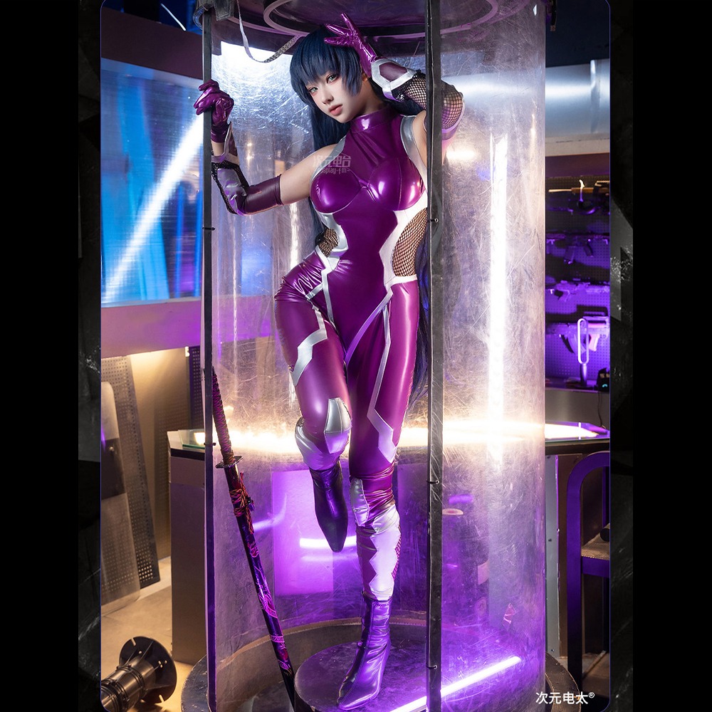 【特物魔屋】次元電台｜COSPLAY角色扮演 對魔忍ZERO緊身衣 井河阿莎姬 連身衣露背皮衣緊身衣-規格圖8
