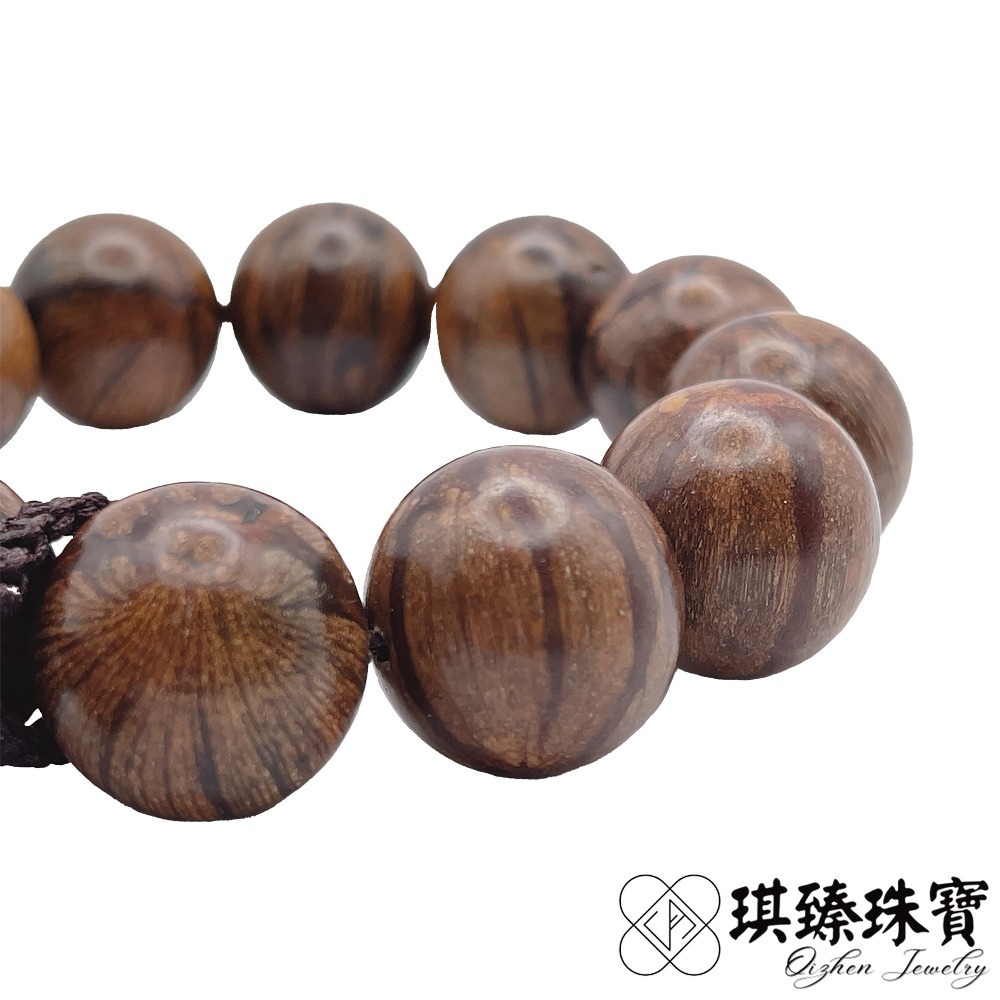 【琪臻珠寶】 天然老山梅花沉20mm圓珠手串手珠(菊花藤菊花木_開運平安_隨機出貨)-細節圖3
