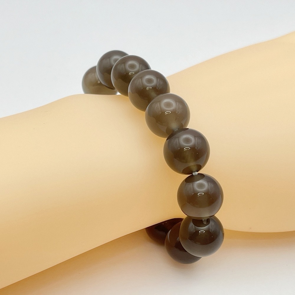 【琪臻珠寶】天然灰瑪瑙圓珠手鍊(14mm圓珠 隨機出貨)-細節圖6