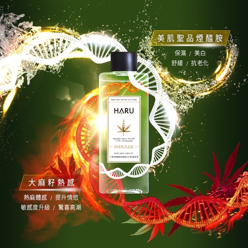 【1010SHOP】 含春 HARU 大麻籽 煙醯胺 熱感 煥白 美白 水溶性 潤滑液 155ml INDULGE-細節圖4