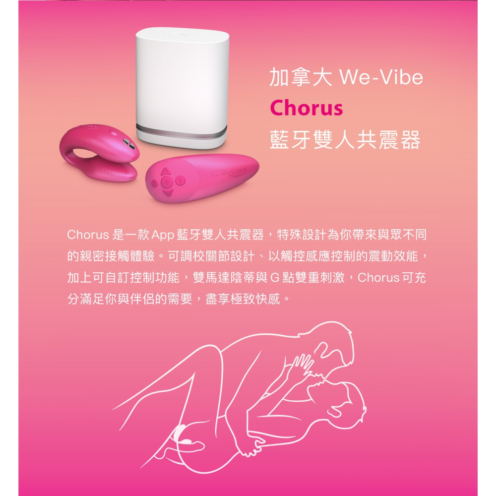 【1010SHOP】加拿大 We-Vibe Chorus 遠端 遙控 智能 藍芽 雙人 共震器 公司貨 二年保固-細節圖3