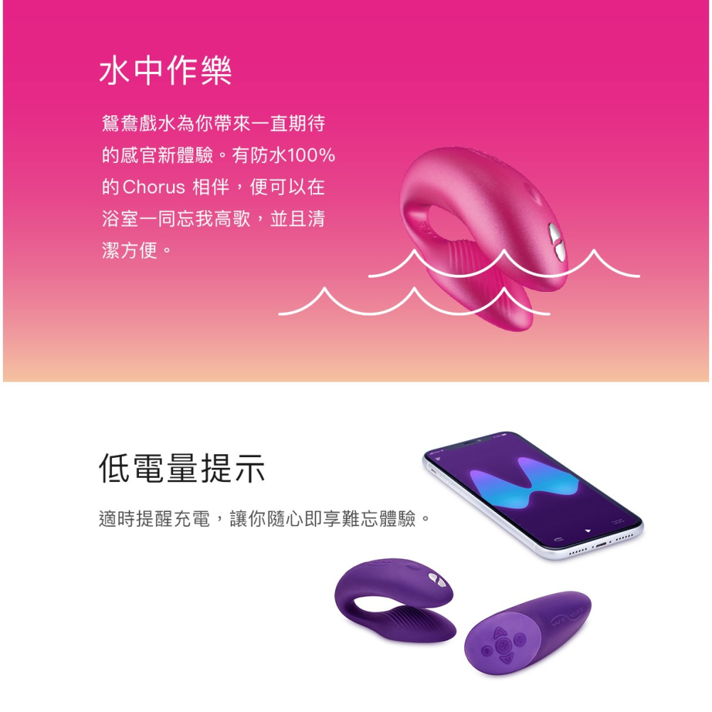 【1010SHOP】加拿大 We-Vibe Chorus 遠端 遙控 智能 藍芽 雙人 共震器 公司貨 二年保固-細節圖10