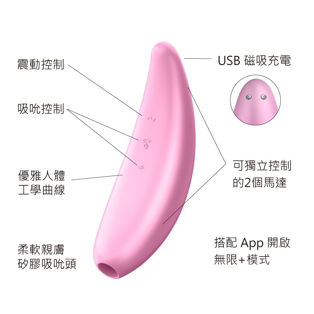 【1010SHOP】德國 Satisfyer SF Curvy 3+ 智能 吸吮 陰蒂 震動器  吸吮器 按摩棒 公司貨-細節圖4