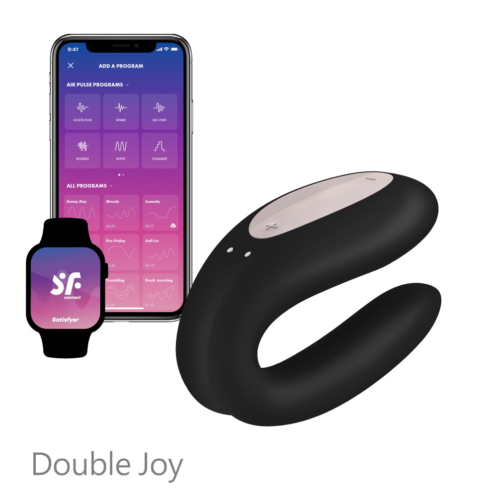 【1010SHOP】德國 Satisfyer SF Double Joy 智能 APP 雙人共震器 黑/紫 情趣用品-細節圖2