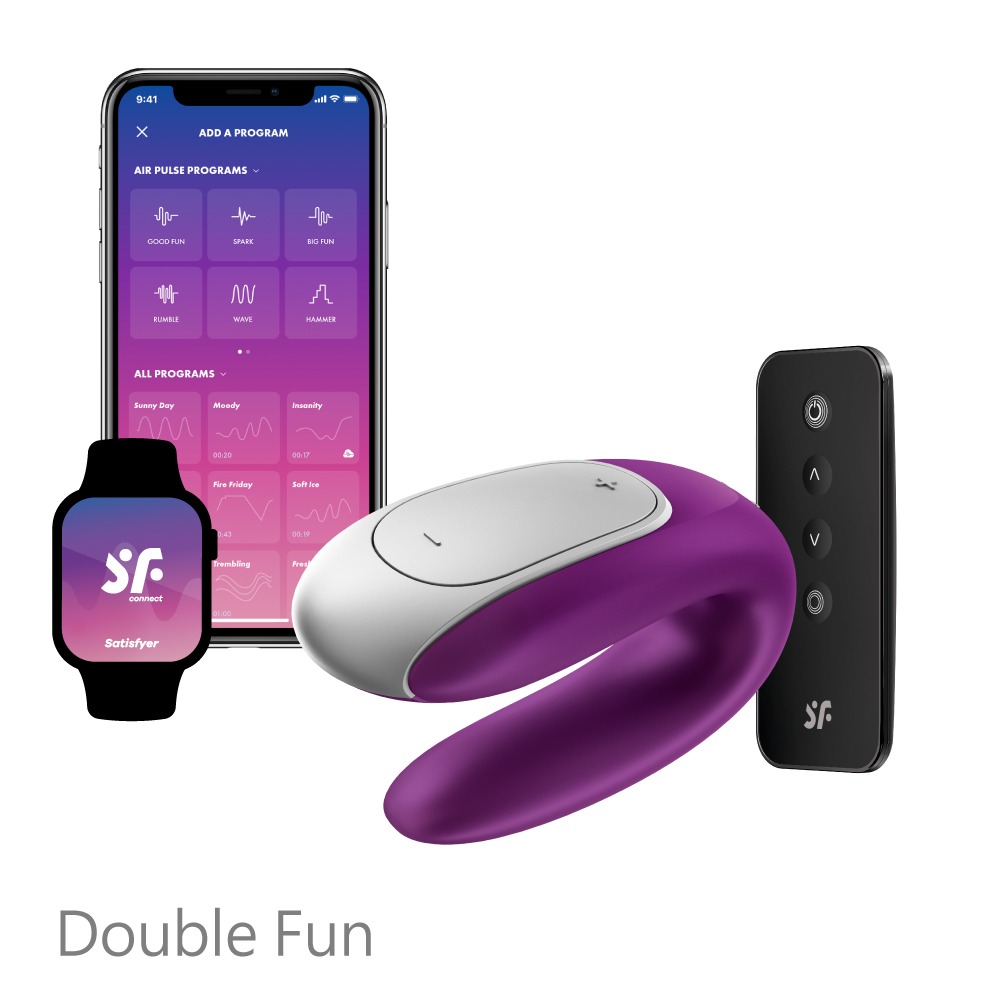 【1010SHOP】德國 Satisfyer SF Double Fun 智能 APP 遙控 雙人 共震器  黑 | 紫-細節圖2