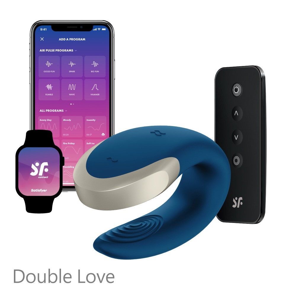 【1010SHOP】德國 Satisfyer SF Double Love 智能 APP 遙控 雙人 共震器 藍 | 黑-細節圖5