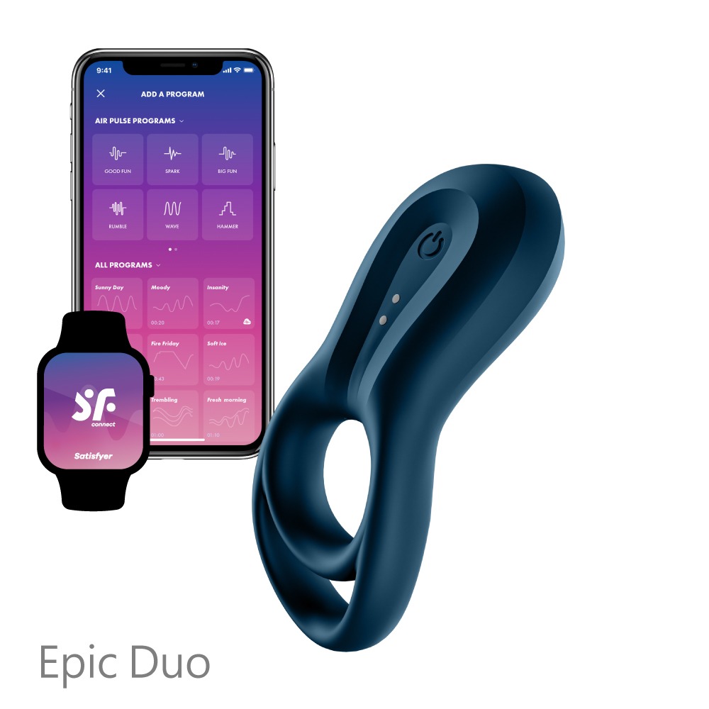 【1010SHOP】德國 Satisfyer SF Epic Duo 智能 APP 男士精力雙環 鎖精環 鍛鍊環 精力環-細節圖2