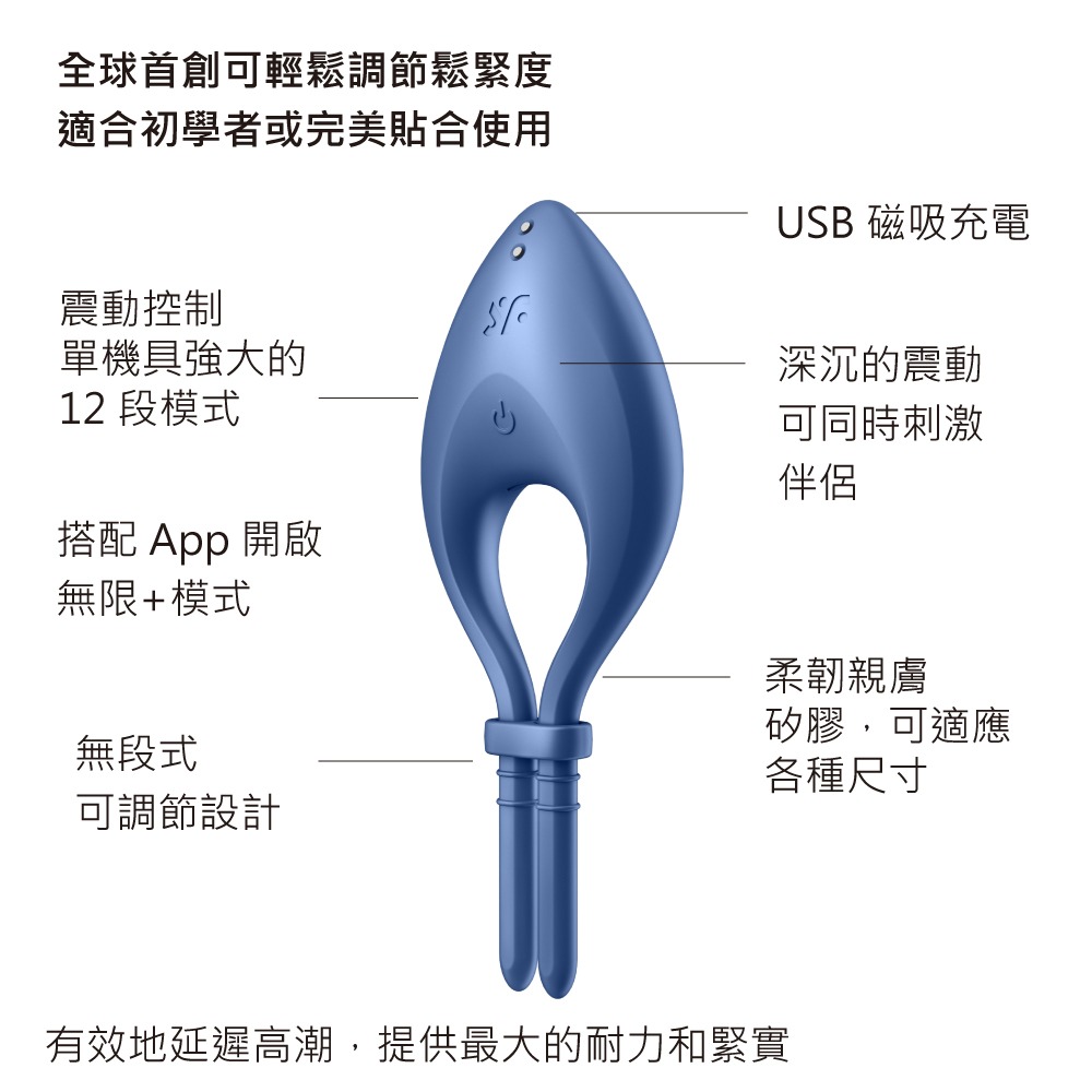 【1010SHOP】德國 Satisfyer SF Bullseye 智能 APP 可調節 男士 精力環 鎖精環 鍛鍊環-細節圖3