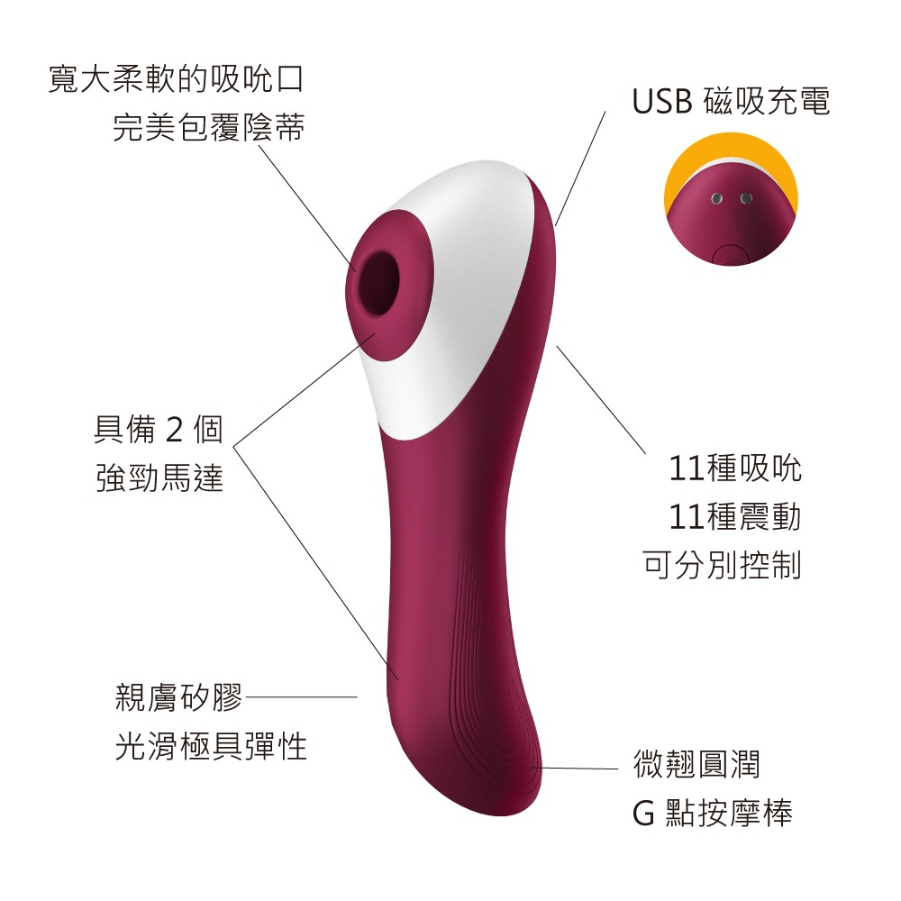 【1010SHOP】德國 SF Satisfyer Dual Crush 陰蒂吸吮+震動按摩棒 情趣用品 吸允器 吸吮器-細節圖3