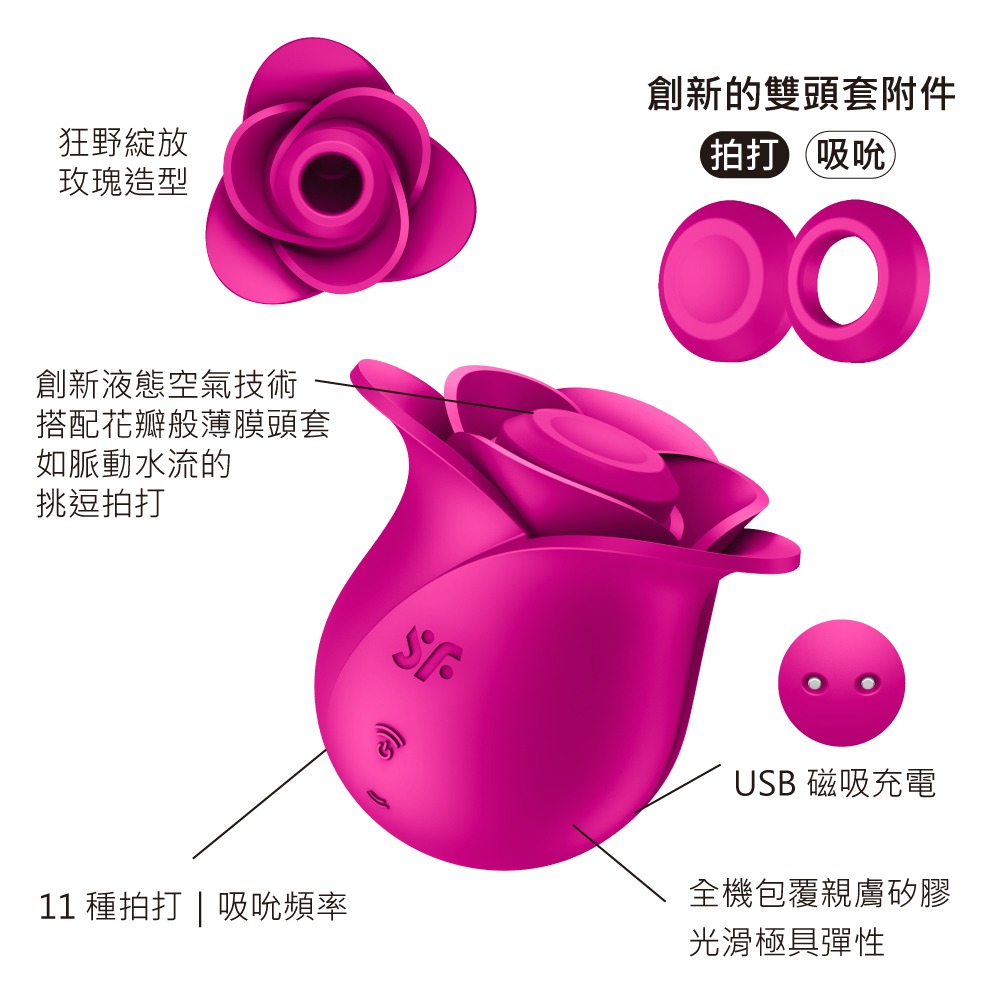 【1010SHOP】德國 Satisfyer SF Pro 2 Modern Blossom 玫瑰 拍打 吸吮 愉悅器-細節圖3