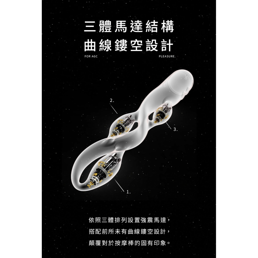 【1010SHOP】UEROS 三體串流 按摩棒 三馬達 三點循環穿梭 高彈性壓縮結構 情趣用品 G點刺激-細節圖3