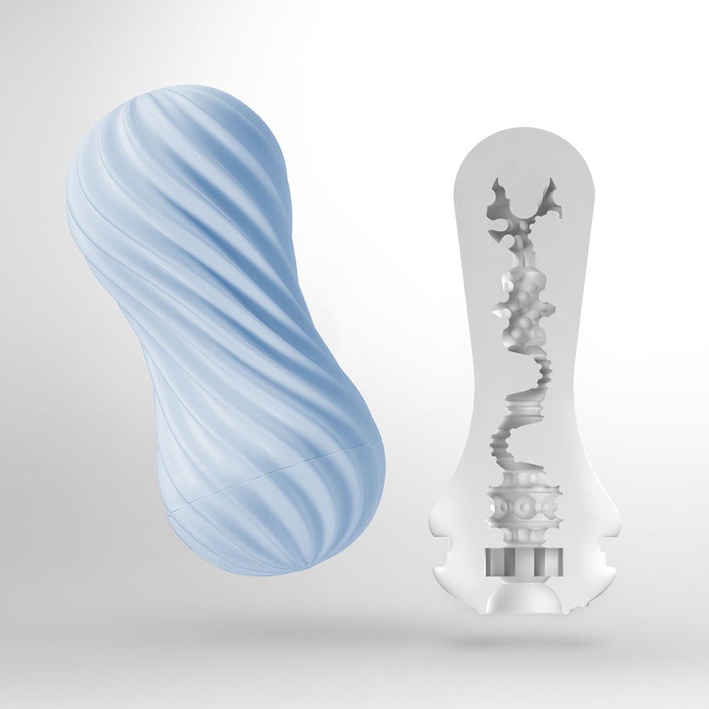 【1010SHOP】TENGA MOOVA 超悅 軟殼 螺旋 飛機杯-絲綢白 岩石黑 氣泡藍 蘇打綠 自慰杯 成人玩具-規格圖3